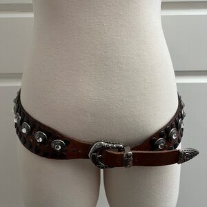 Vintage Norma Walters Studded Leather Belt Made in Italy